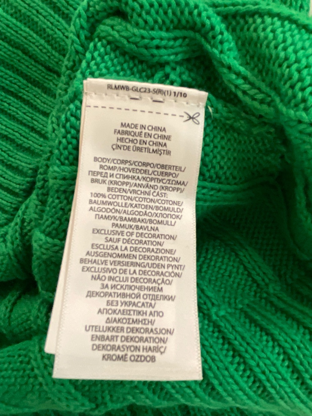 Polo by Ralph Lauren Green Cable-Knit Crew Neck Sweater - Picture 9 of 10